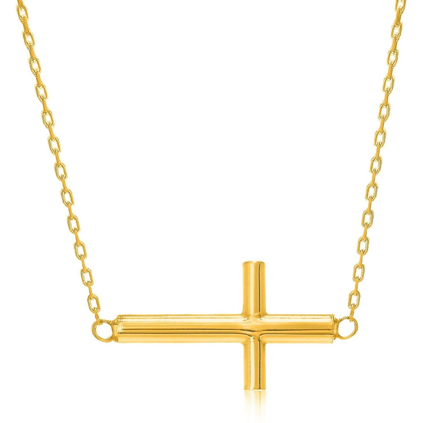 14k Yellow Gold Cross Necklace