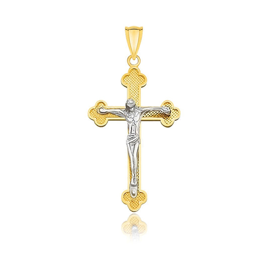 14k Two-Tone Gold Crucifix