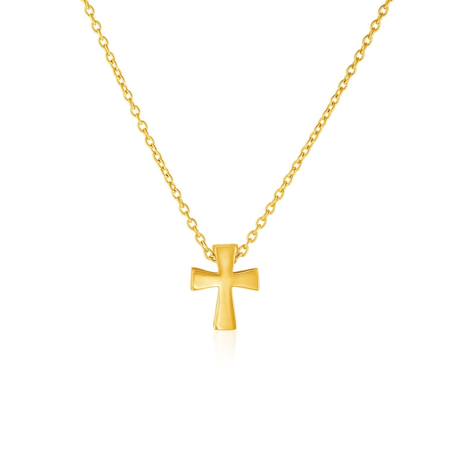 14k Yellow Gold Cross Pendant Necklace