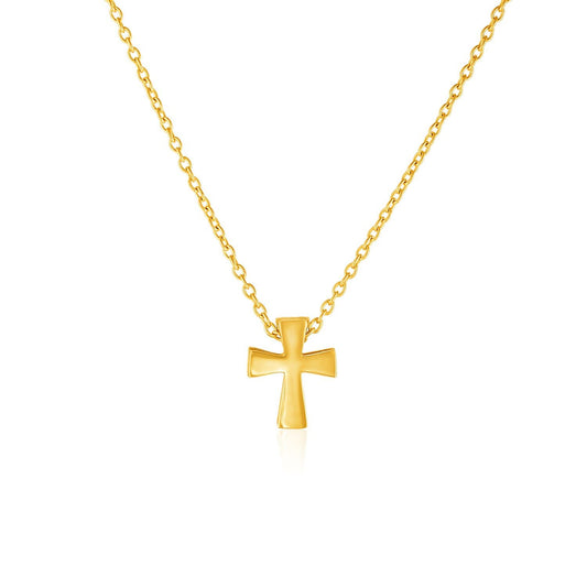 14k Yellow Gold Cross Pendant Necklace