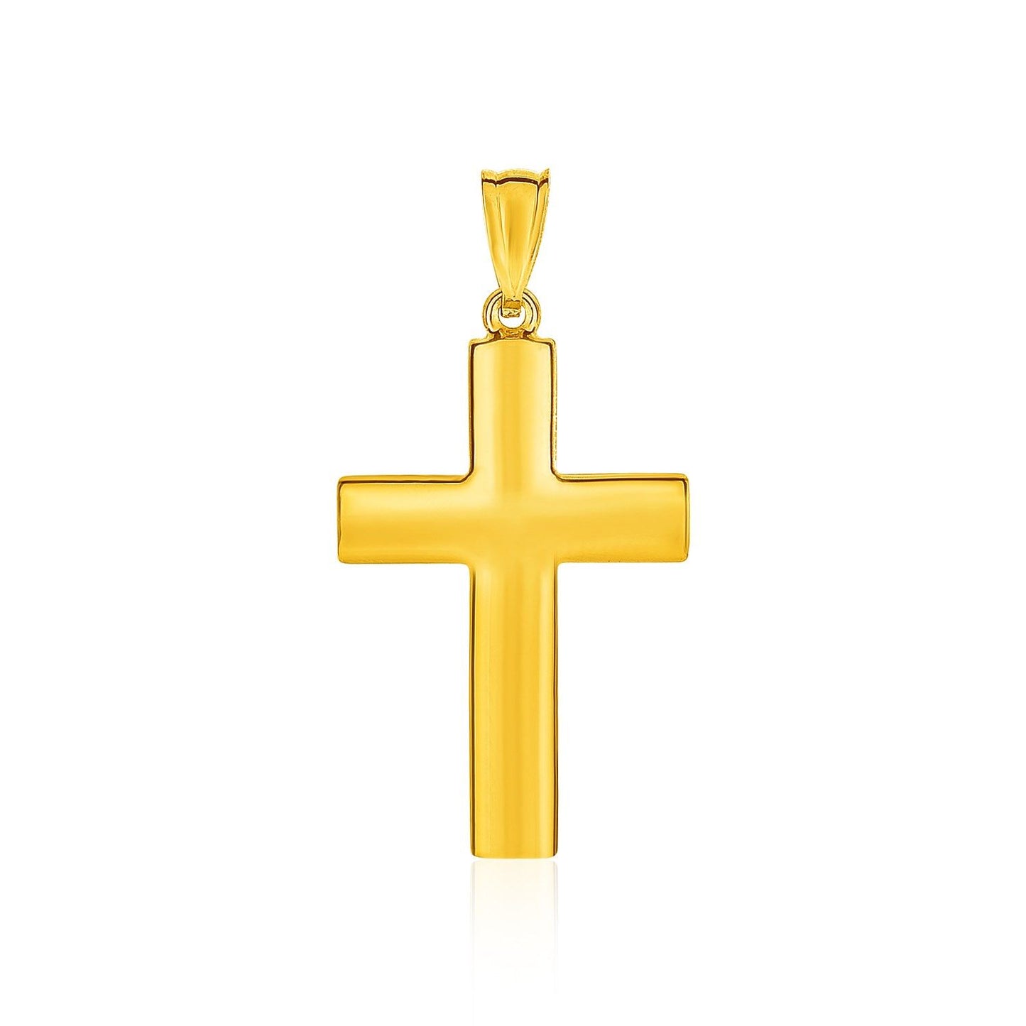 14k Yellow Gold Textured Cross Pendant