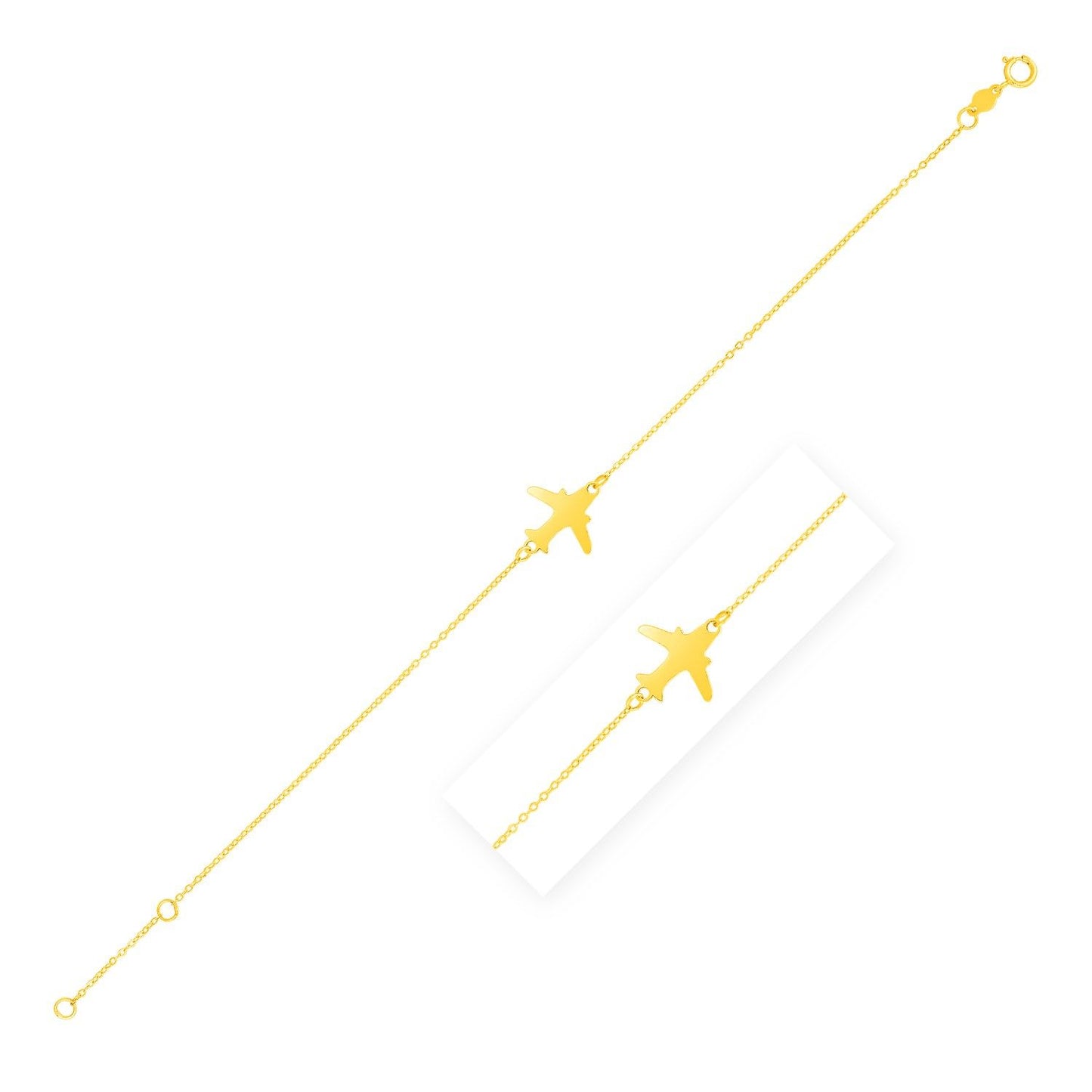 14K Yellow Gold Plane Bracelet