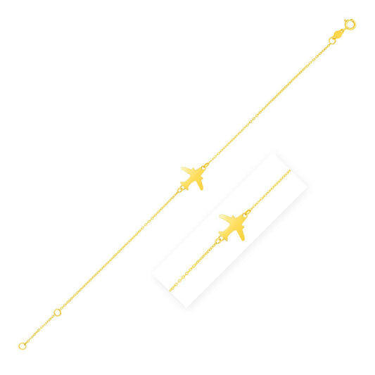 14K Yellow Gold Plane Bracelet